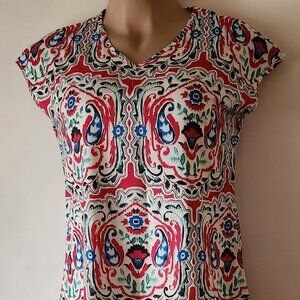 Paisley & floral sundress sz XL bright pink blue green NWOT